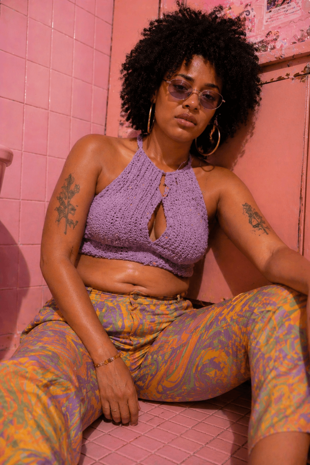 Woman holding her stomach